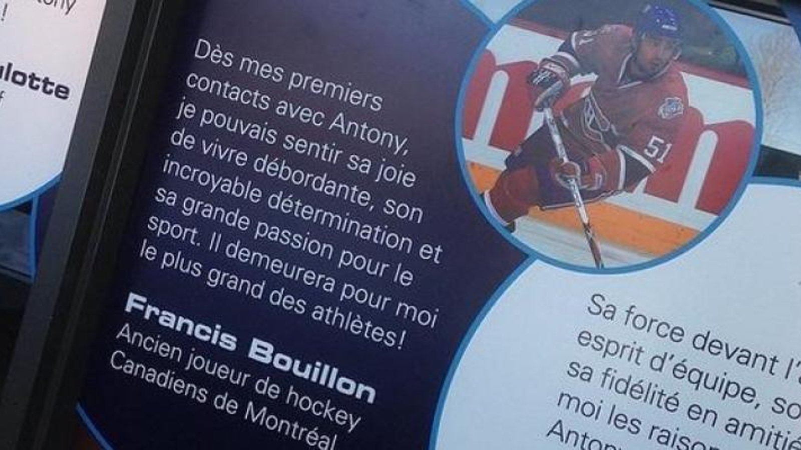 Selon le Centre sportif du Collège St-Jean-Vianney, Francis Bouillon