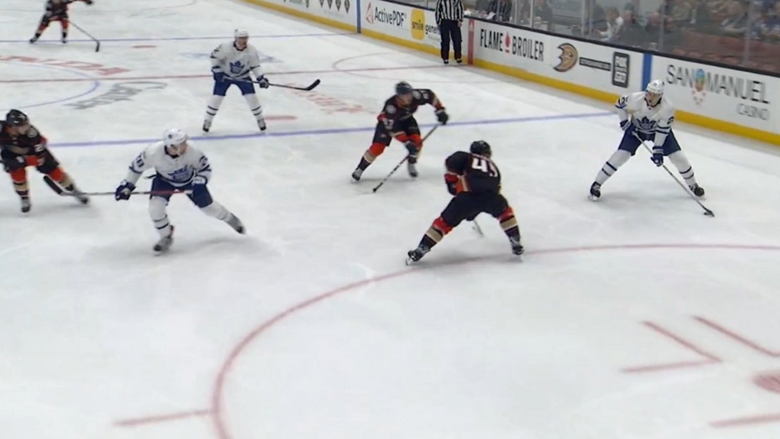 Toronto's new line scores less than 10 minutes into the game.