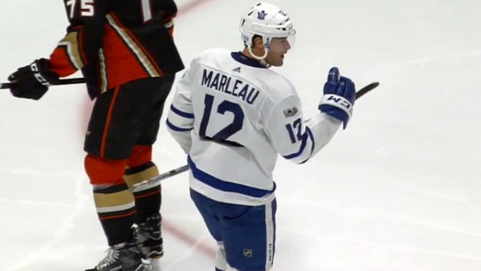 Marleau scores, Babcock's new line comes up big a second time.