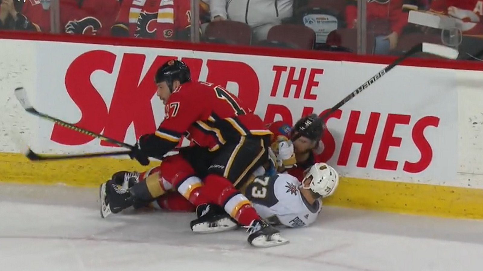 Lucic levels Pirri but injures his own teammate in the process.