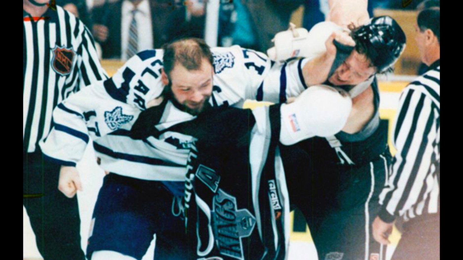 Throwback: McSorley lays out Gilmour; Clark comes to his rescue