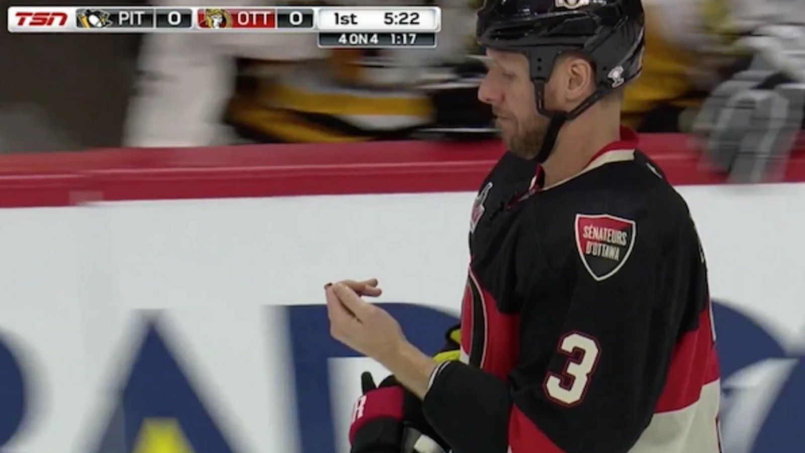 Throwback: Sidney Crosby nearly hacks off Marc Methot's finger.