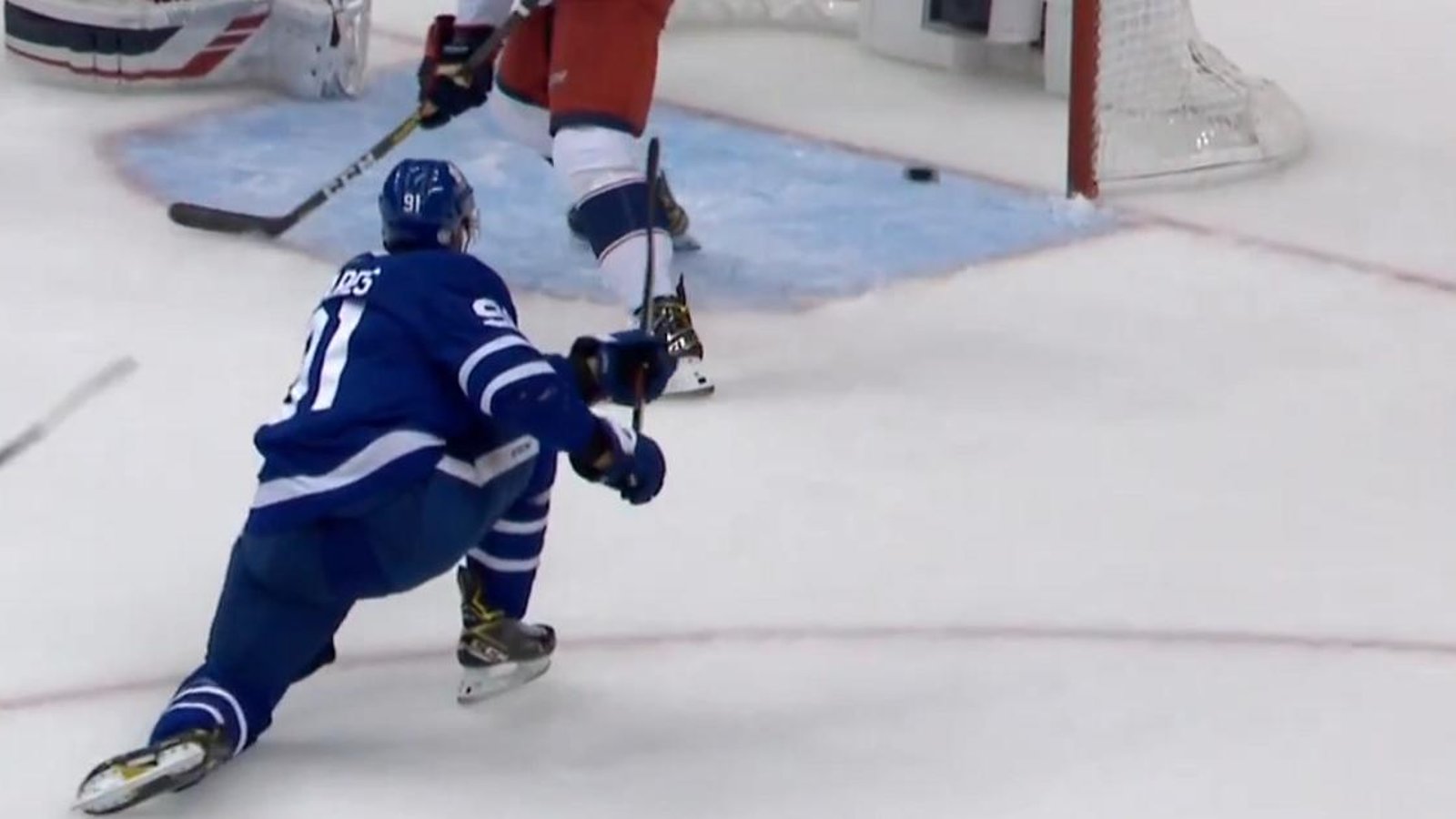 John Tavares misses on a wide open net.