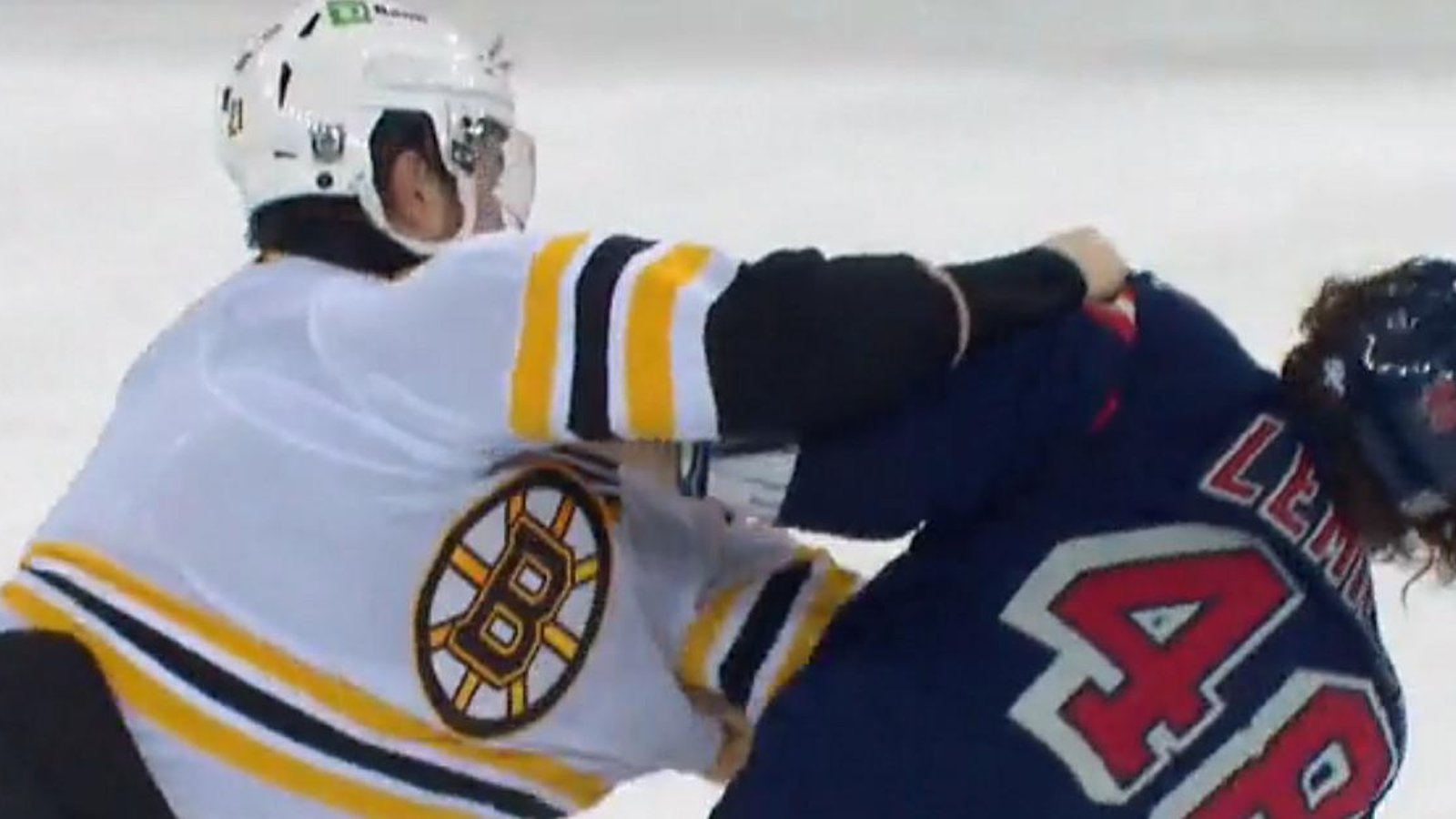Nick Ritchie and Brendan Lemieux drop the gloves after the final buzzer!