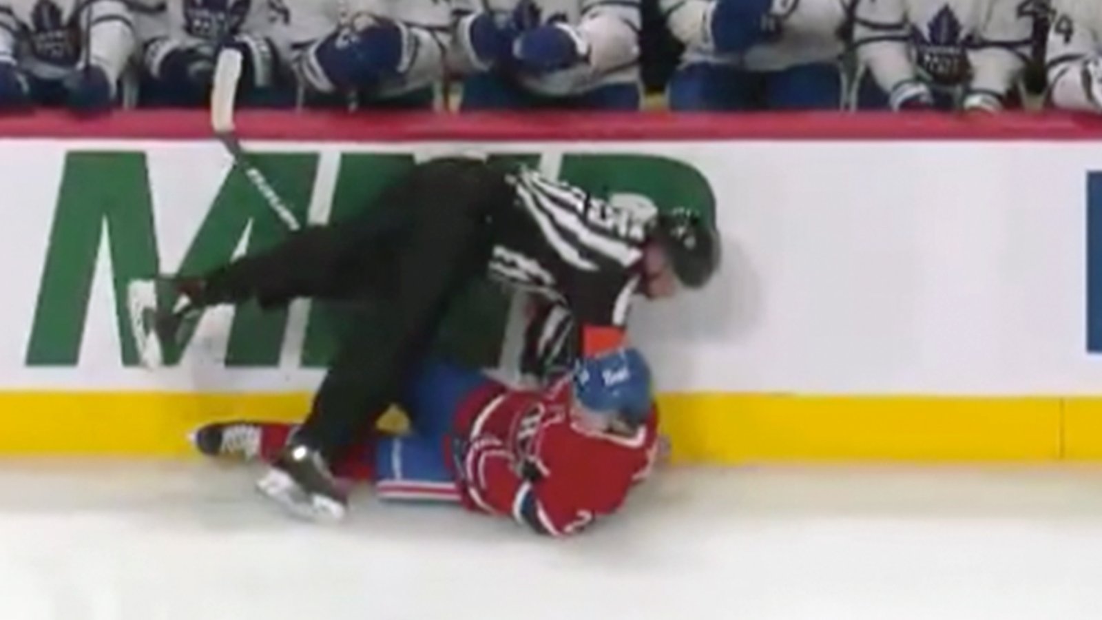 Habs rookie Cole Caulfield gets absolutely ROCKED... by the ref