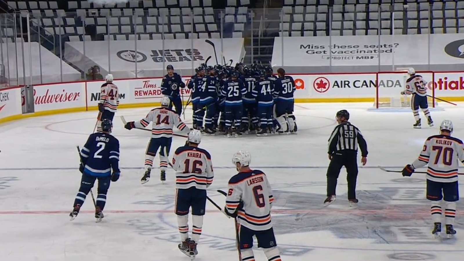 Oilers collapse in the third period, go on to lose in overtime.