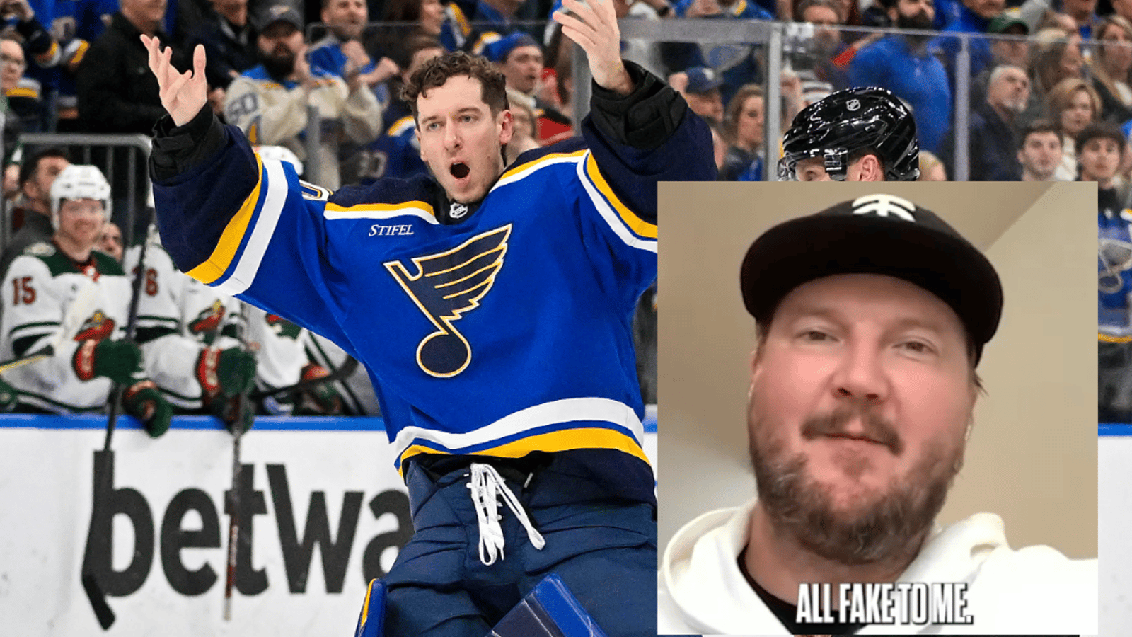 Jordan Binnington se fait ramasser par Devan Dubnyk en entrevue