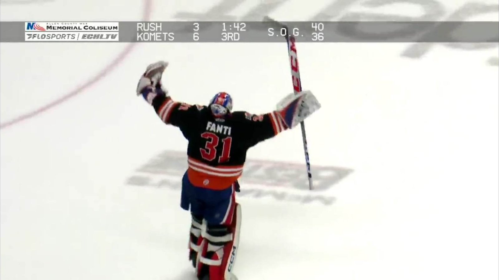 À VOIR : un gardien de la ECHL marque un but et célèbre en grand
