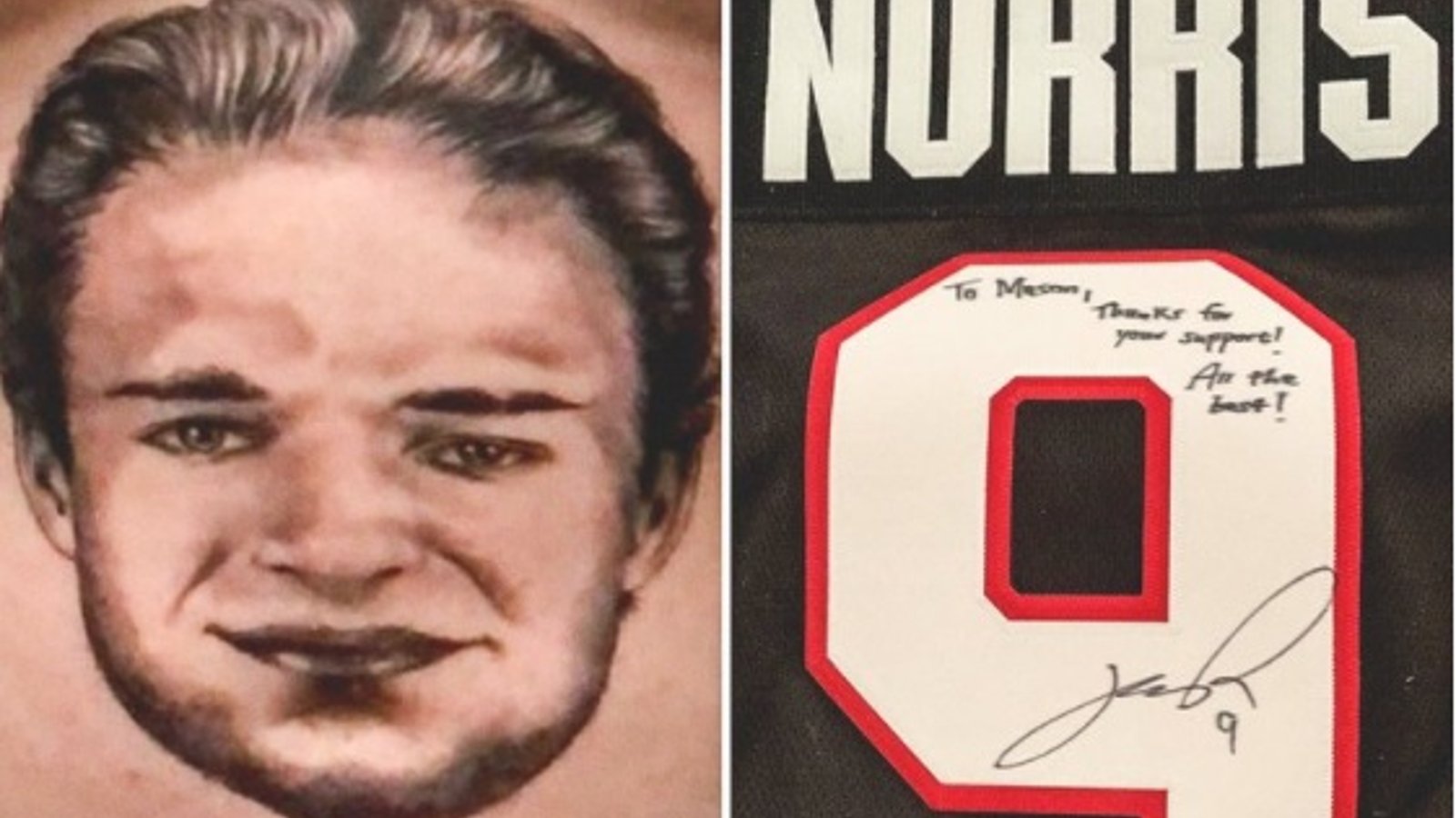 Un fan des Sens s'est fait tatouer la face de Josh Norris pour un chandail autographié!