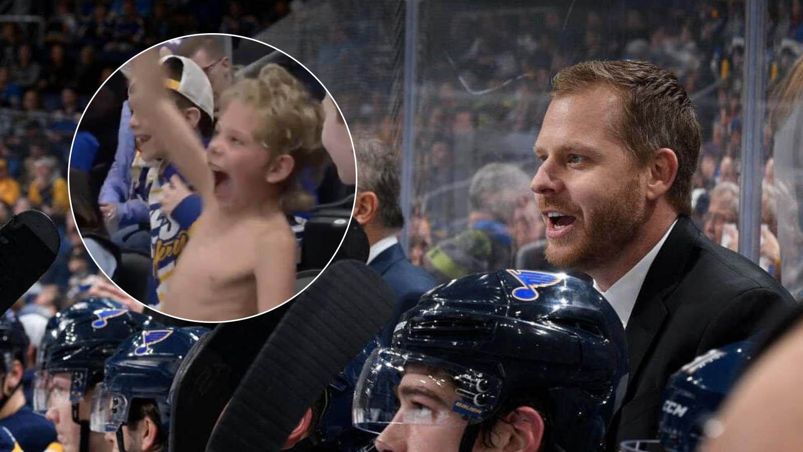 Steve Ott se fait surprendre par son fils en plein match