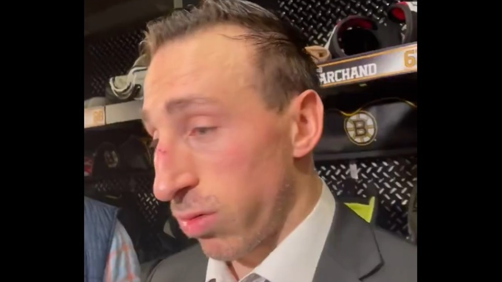 Brad Marchand y va de la déclaration de l'année après le match des Bruins!