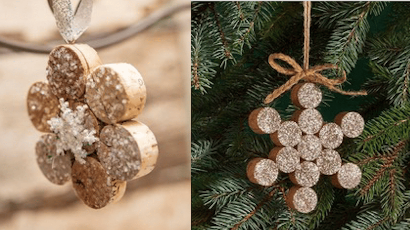 12 décorations de Noël en bouchons de liège