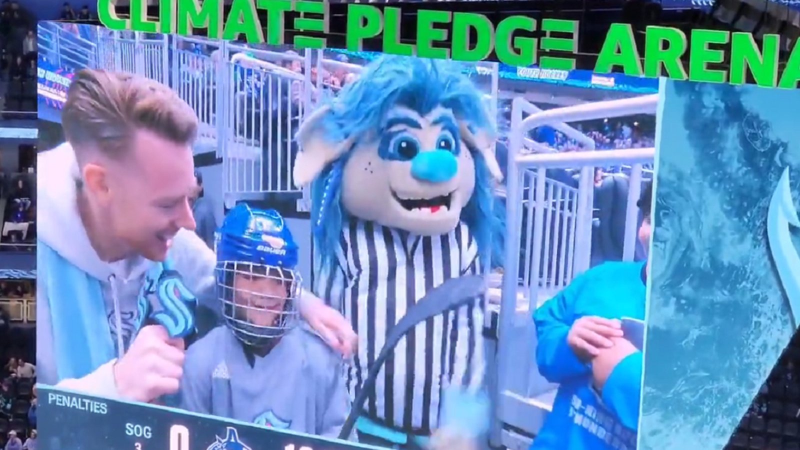 Little kid destroys the Kraken's new mascot.