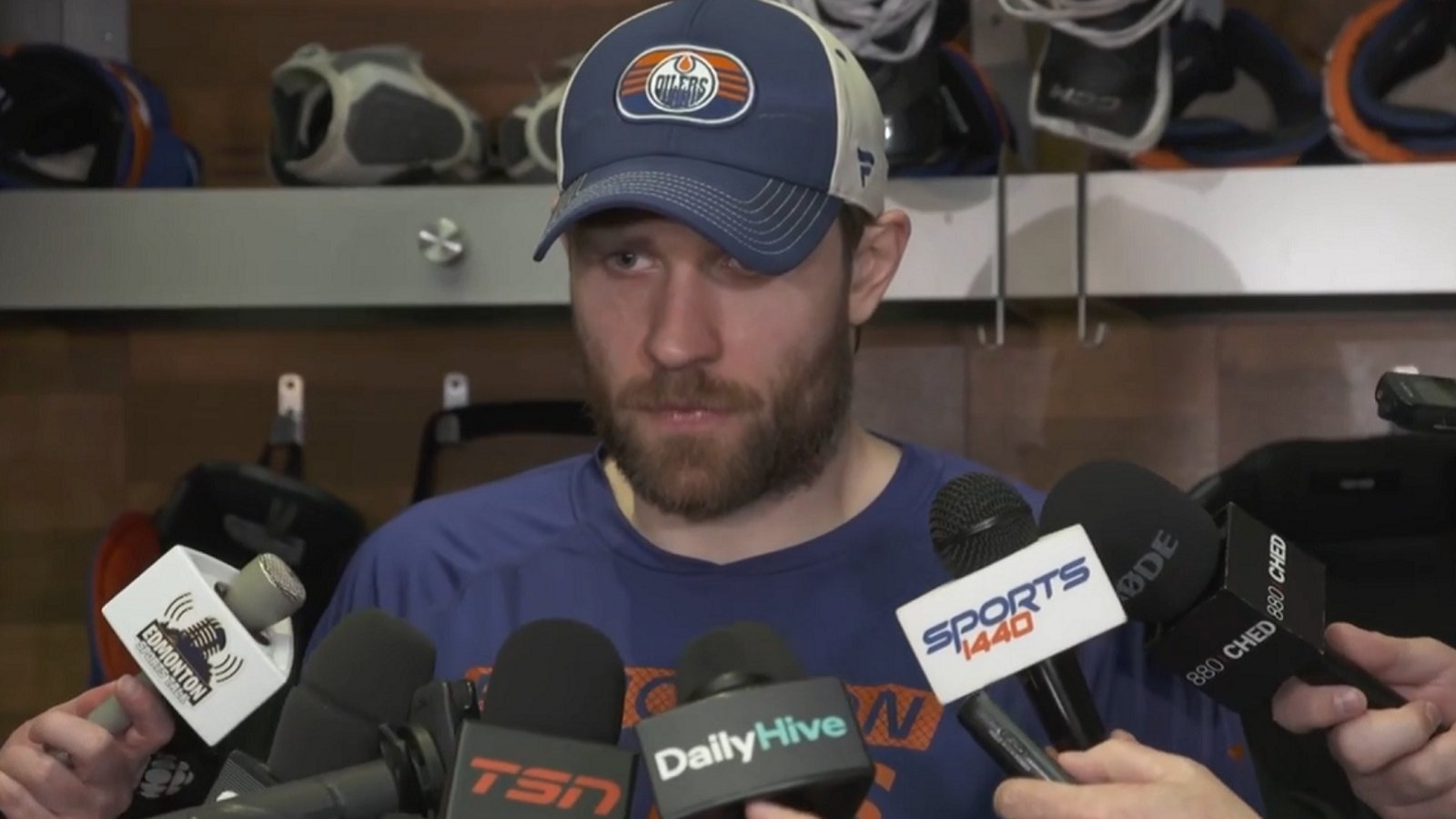 Leon Draisaitl responds after costing his team Game 3.