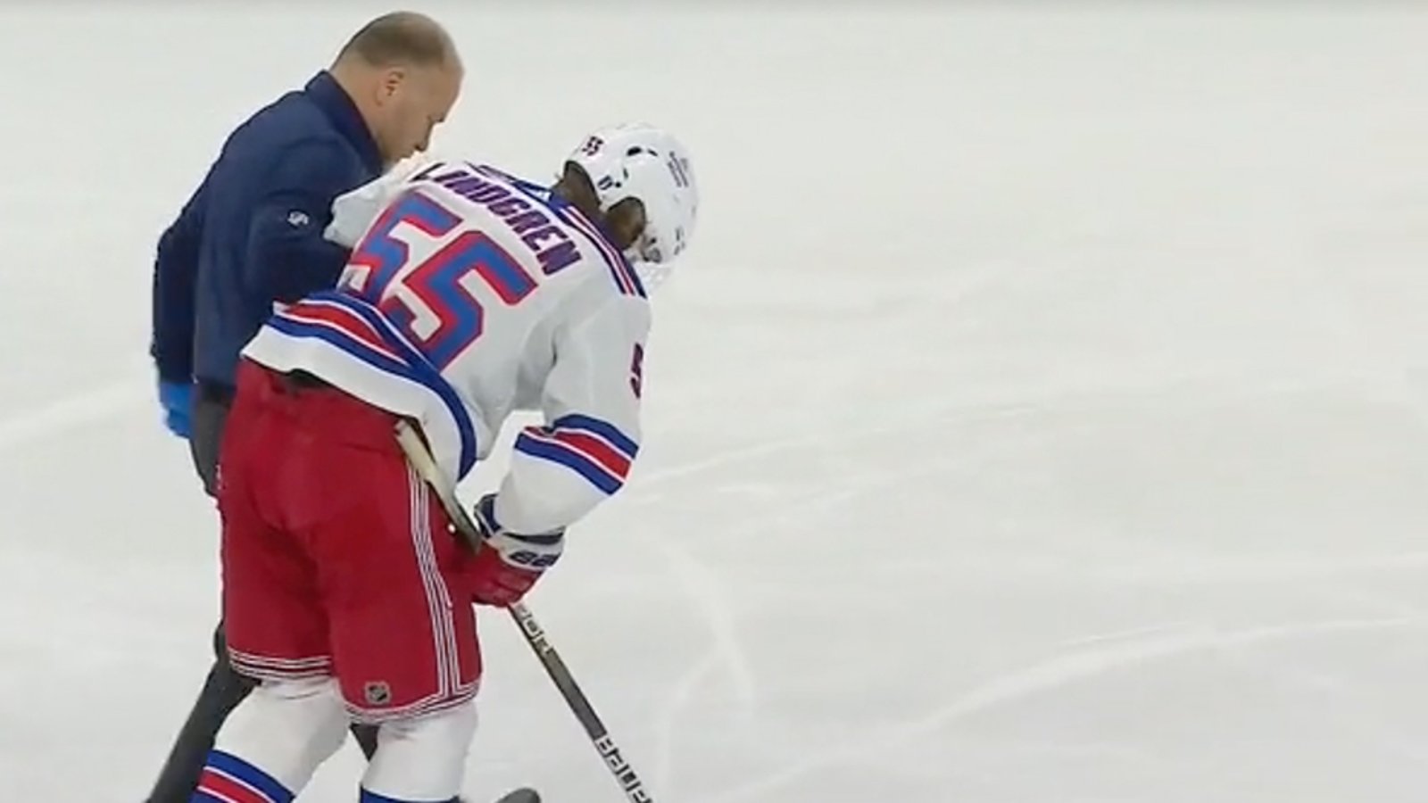 Lindgren leaves Game 7 after getting absolutely crumpled into the end boards