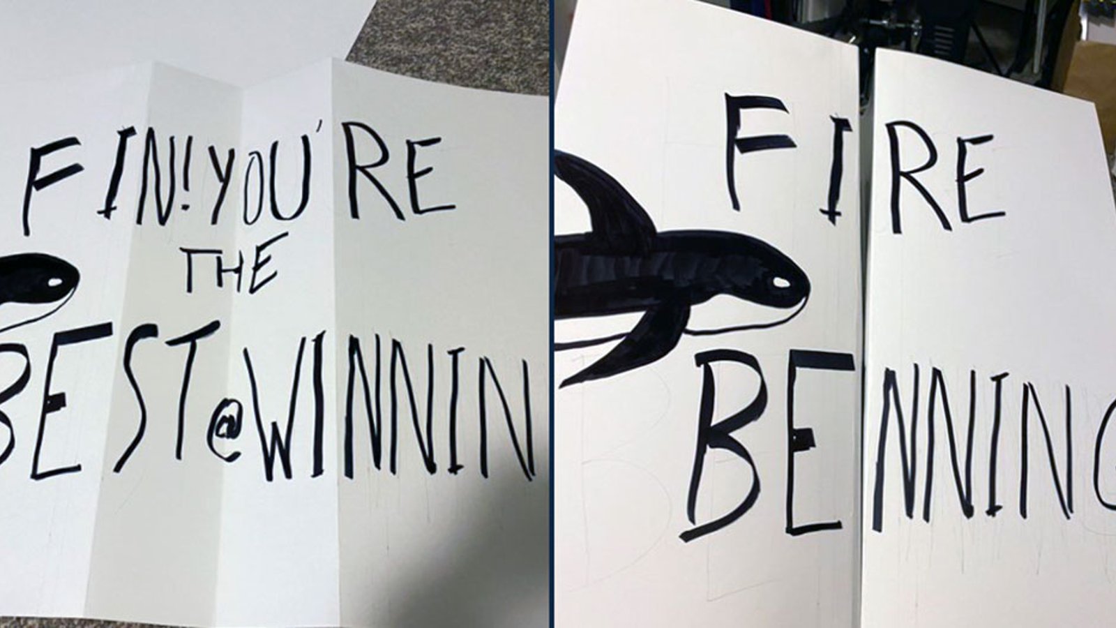 Security confiscates signs that are critical of Canucks coaching and management