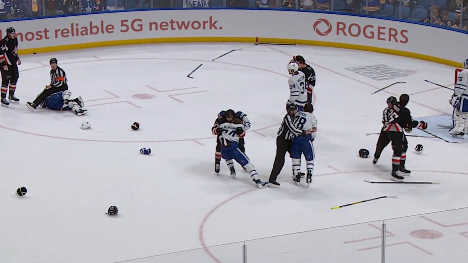 10 players receive game misconducts in the 3rd period.