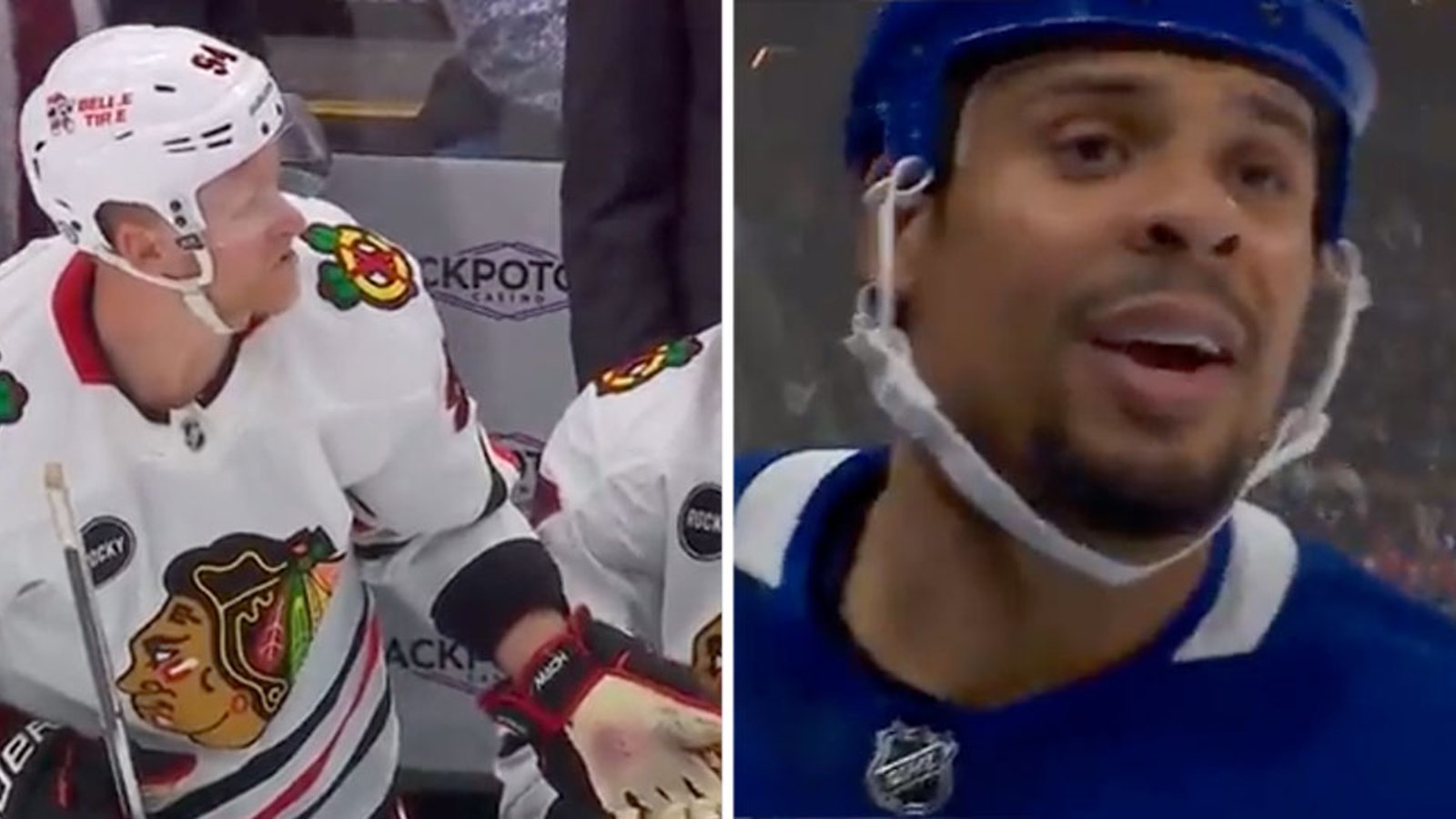 Ryan Reaves and Corey Perry give us a show, chirp at each other on camera