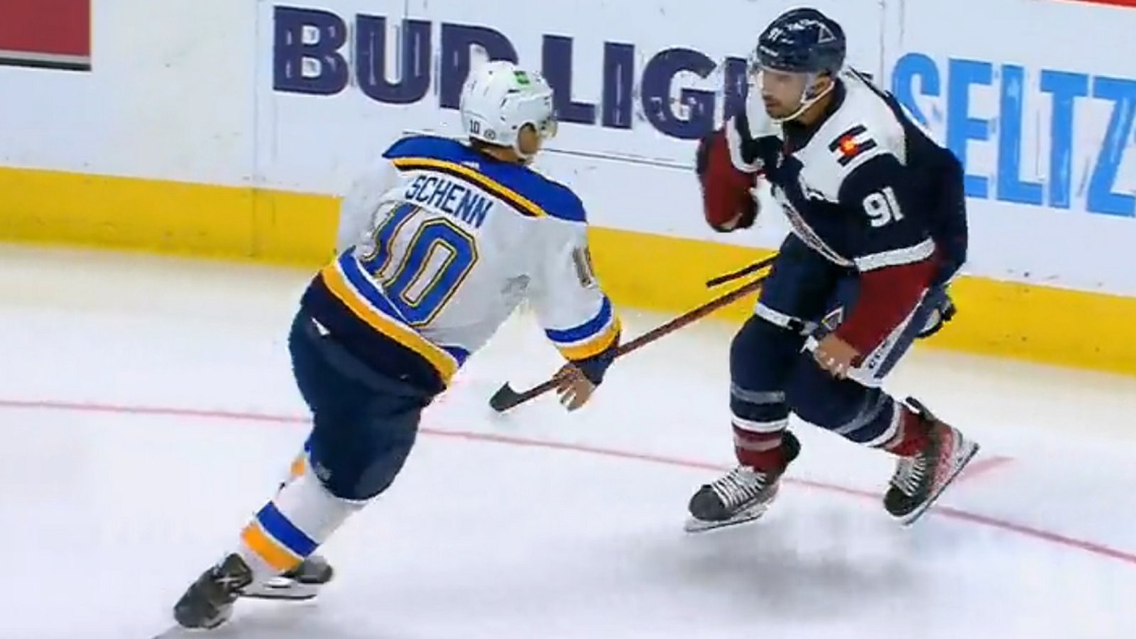 Schenn and Kadri drop the gloves, payback for the hit on Faulk.