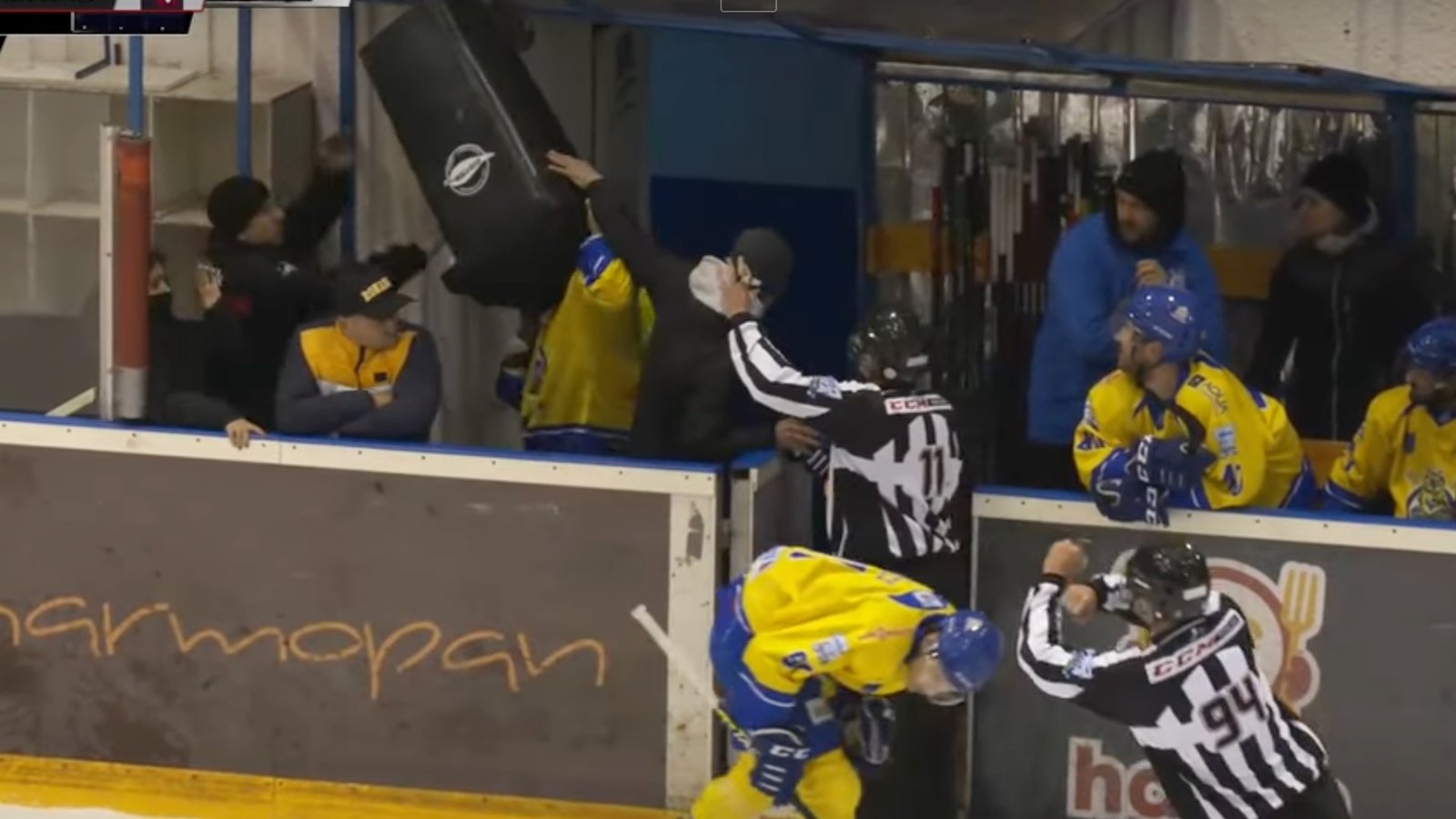 5’9 player attacks 6’7 rival, gets ejected, throws garbage can on the ice to end up with 9-game suspension