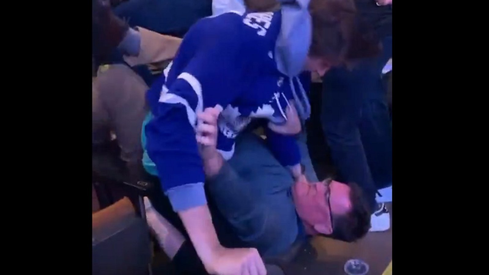 Leafs fan delivers a brutal beatdown in the crowd.