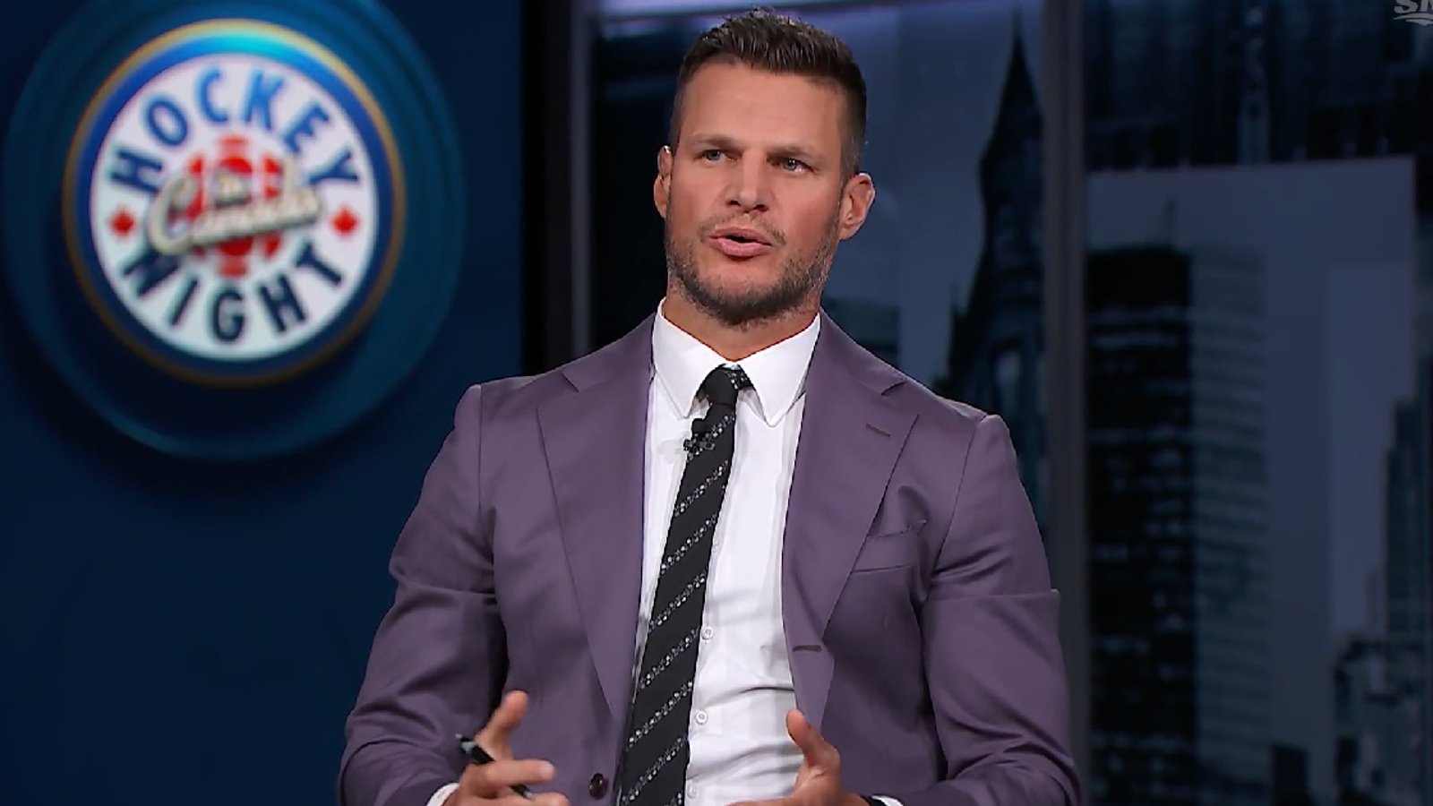 Kevin Bieksa calls out Rasmus Andersson's hit on Patrik Laine.