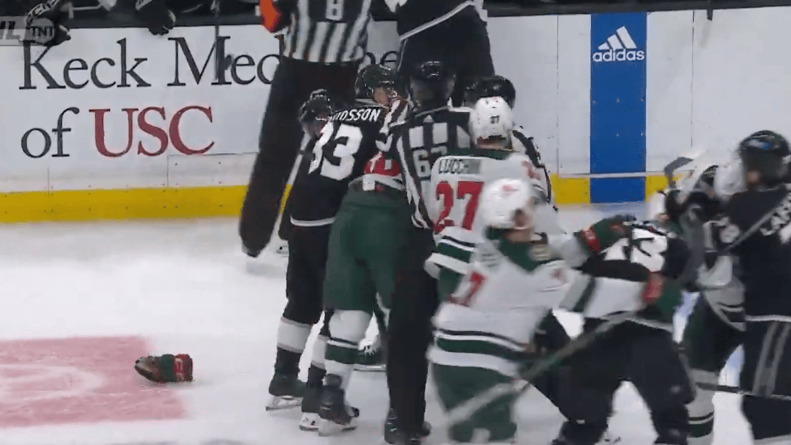 Crazy brawl between Kings and Wild results in multiple ejections 
