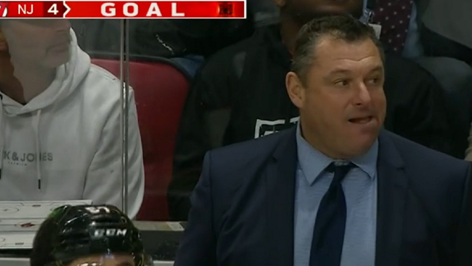 DJ Smith stews on the Senators bench after botch from Tim Stutzle.