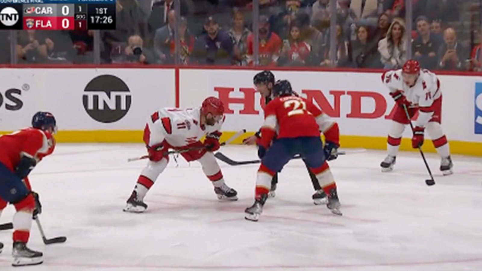 Hurricanes fan caught chirping Nick Cousins on live TV