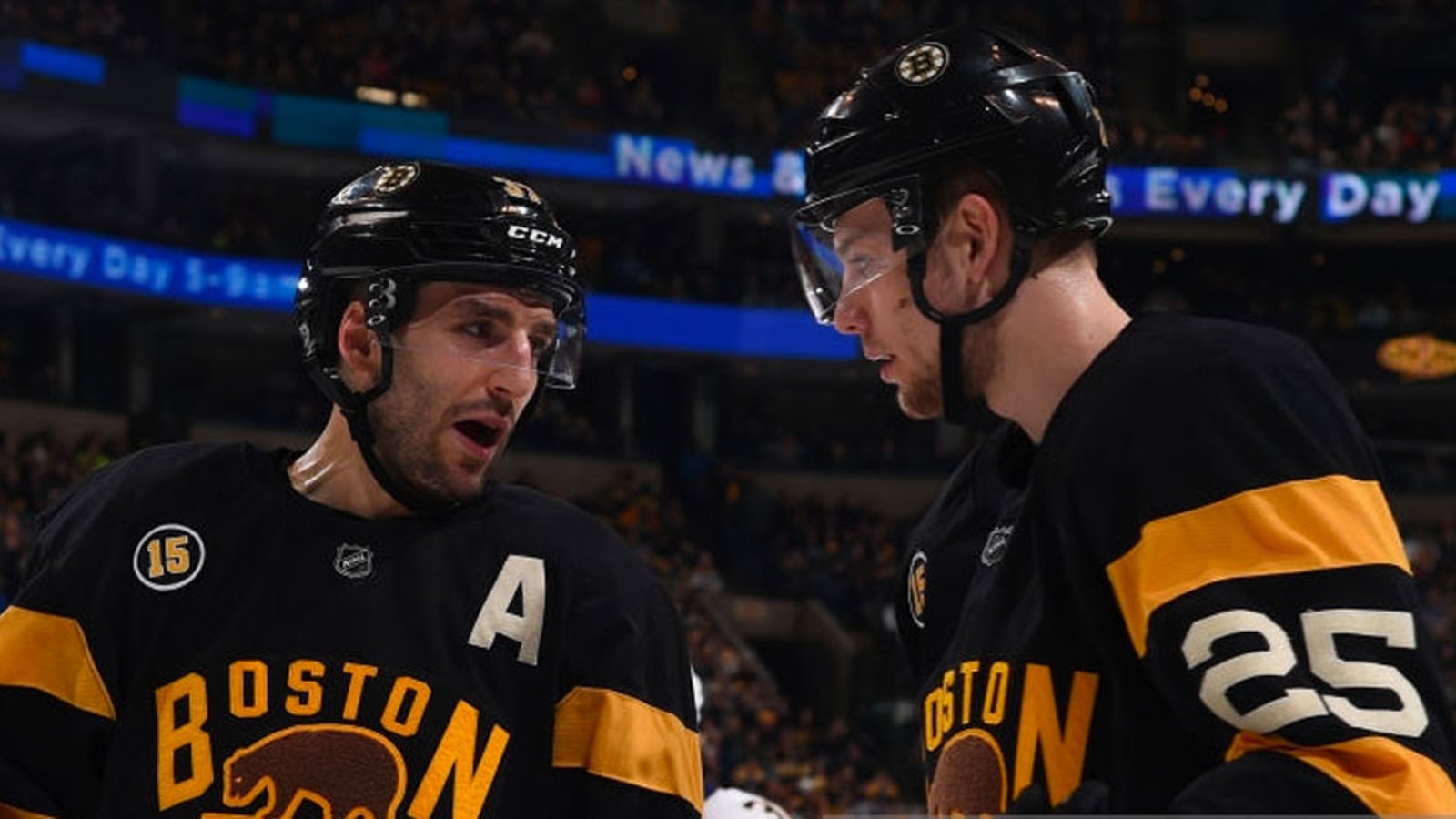 Bruins leaders Bergeron and Carlo step up in the wake of Blackhawks scandal