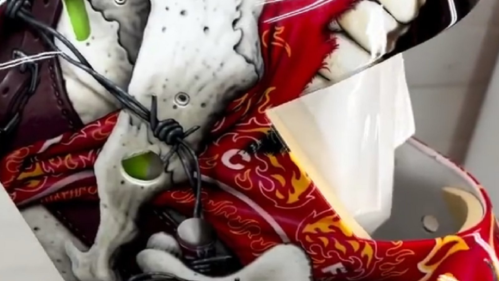 Jacob Markstrom unveils insane “cowboy” goalie mask for the 2022-2023 season.
