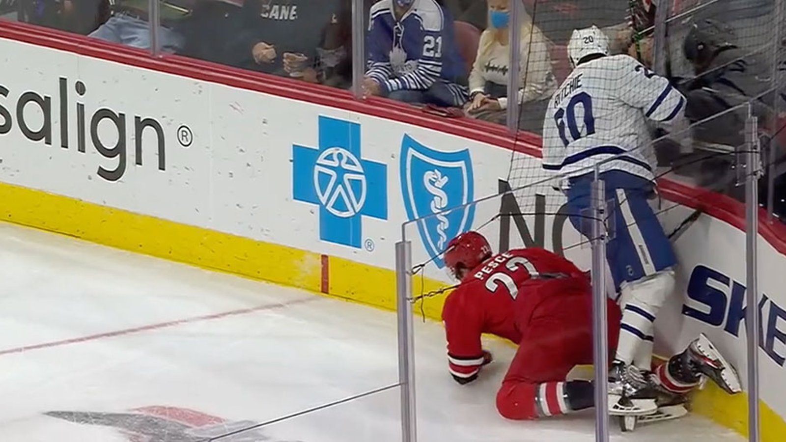 Nick Ritchie lays a brutal hit on Brett Pesce, may face supplemental discipline