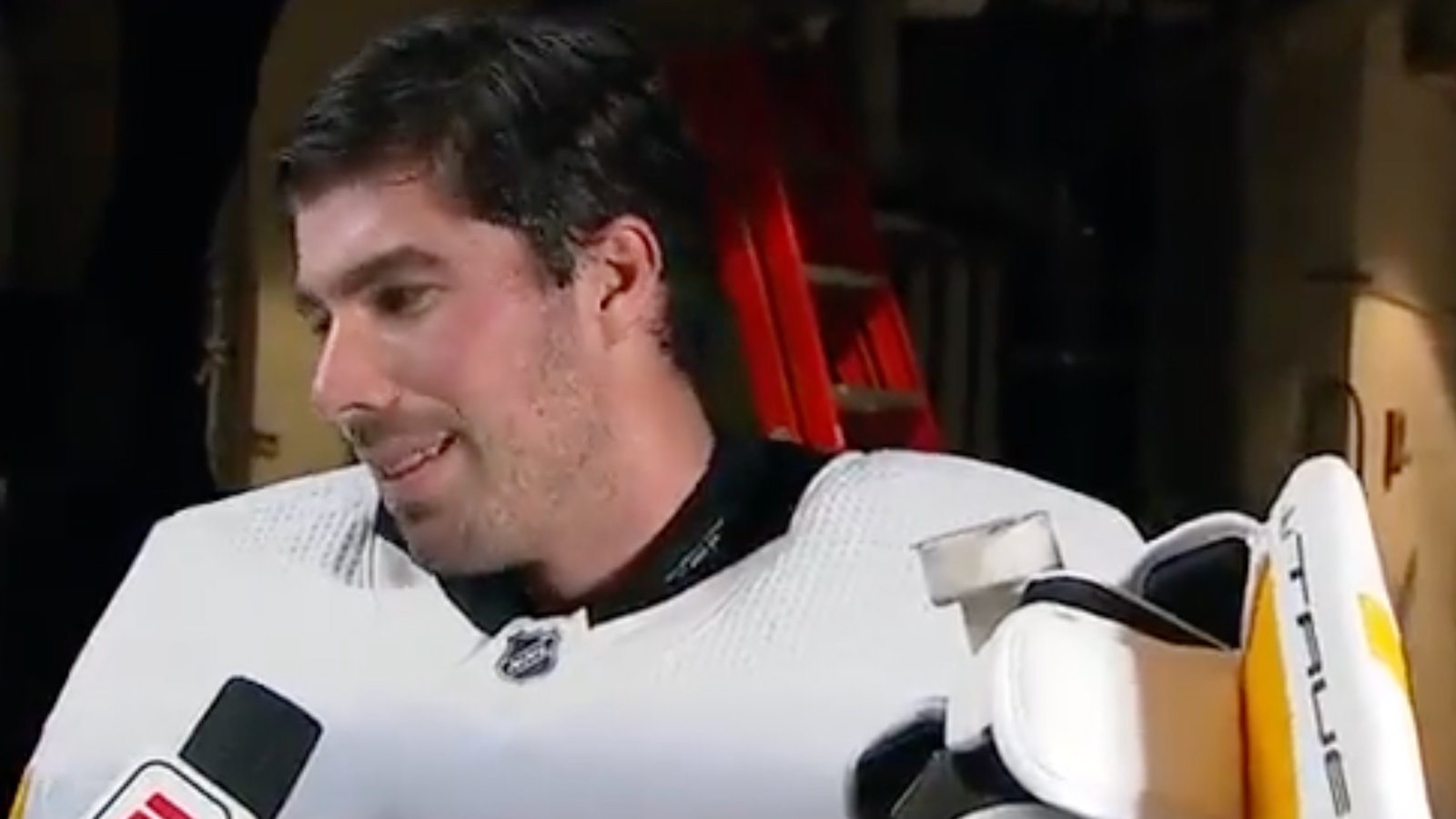 Louis Domingue’s postgame interview is as epic as his play in Game 1 overtimes
