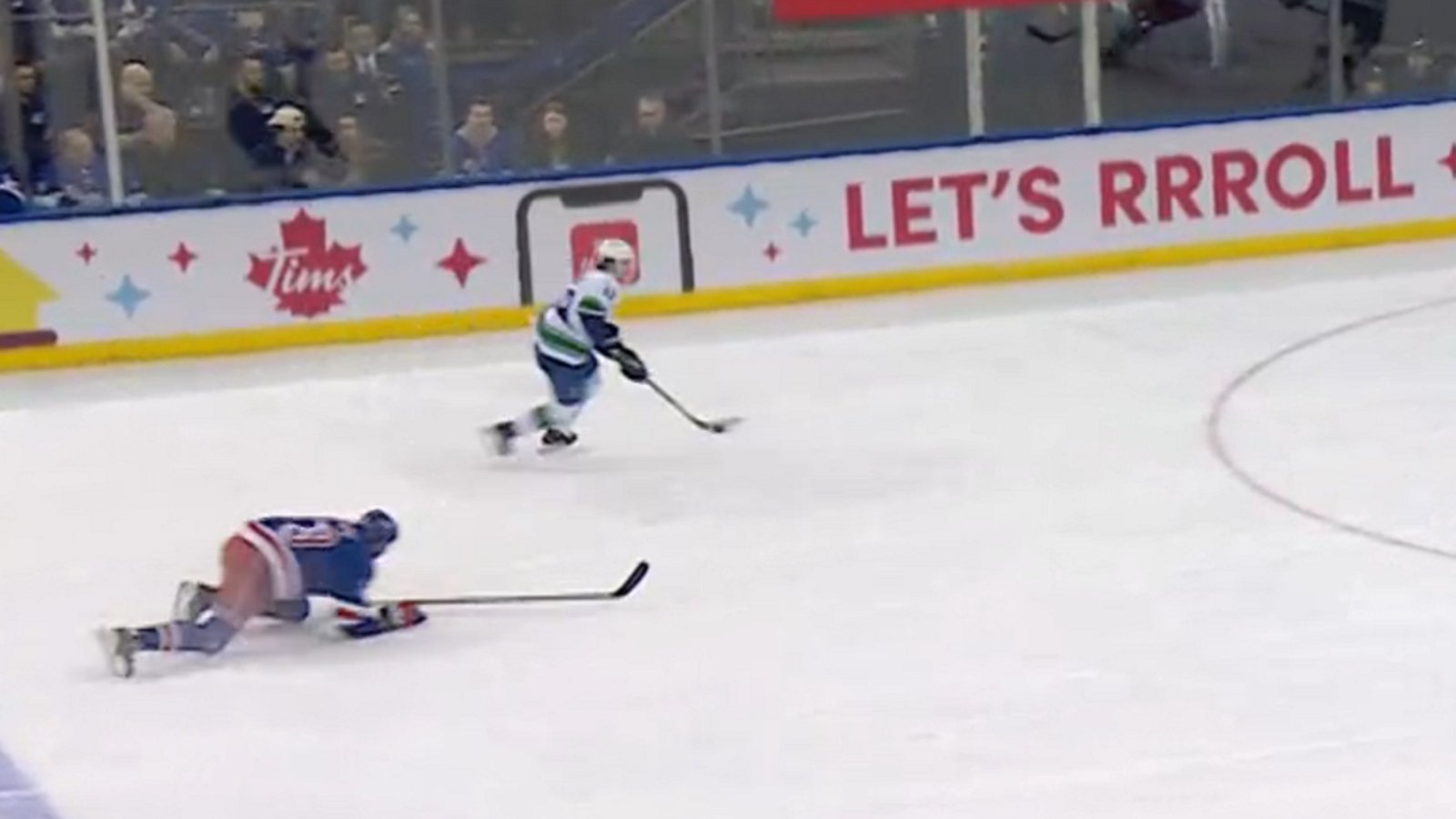 Quinn Hughes completely breaks Matt Rempe's ankles.