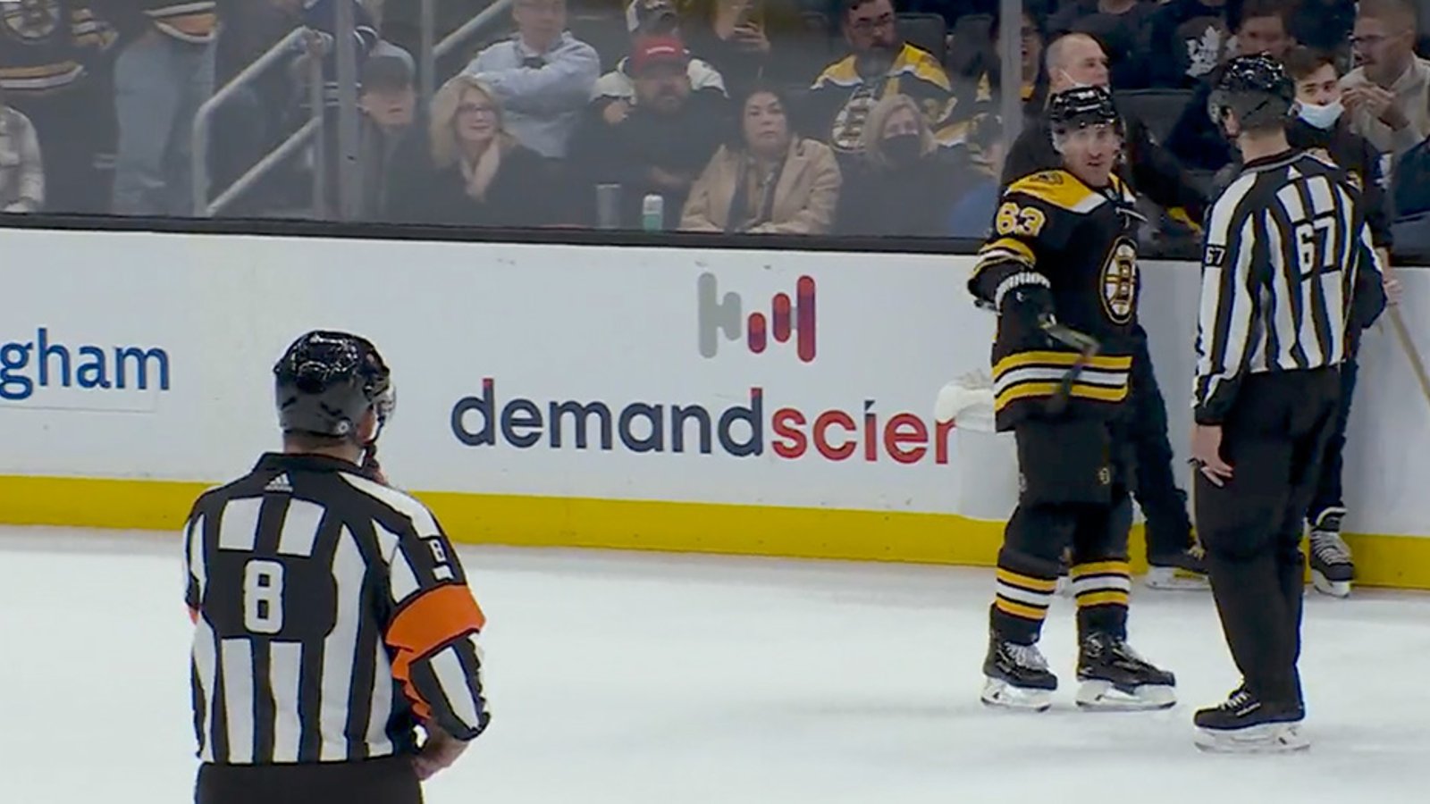 Brad Marchand given misconduct after rift with John Tavares and official!