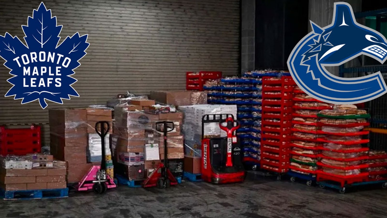 Leafs and Canucks donate thousands of pounds of unsold food from postponed games to local food bank