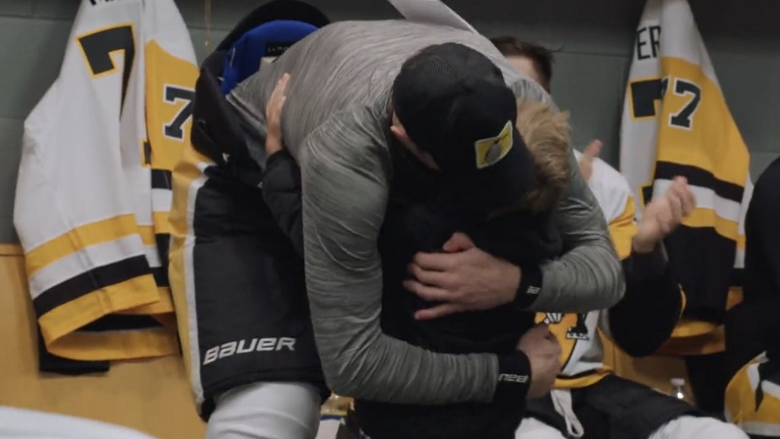Evgeni Malkin gets a special surprise before his 1000th NHL game.