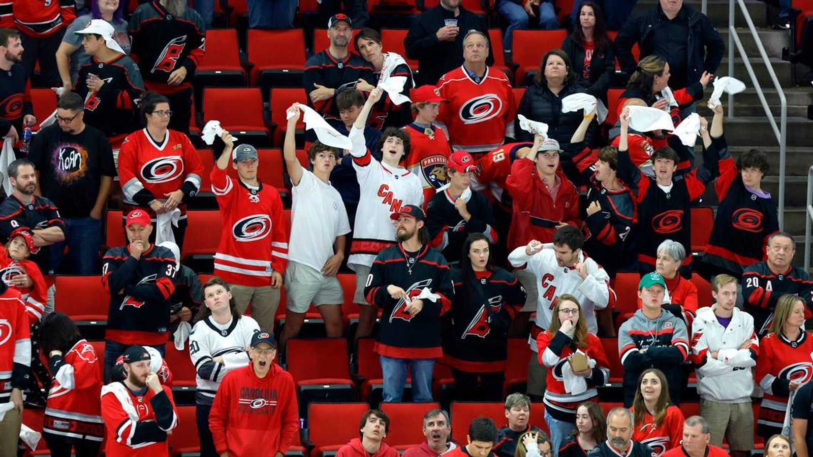 Camera catches fans running back in after disallowed goal in OT