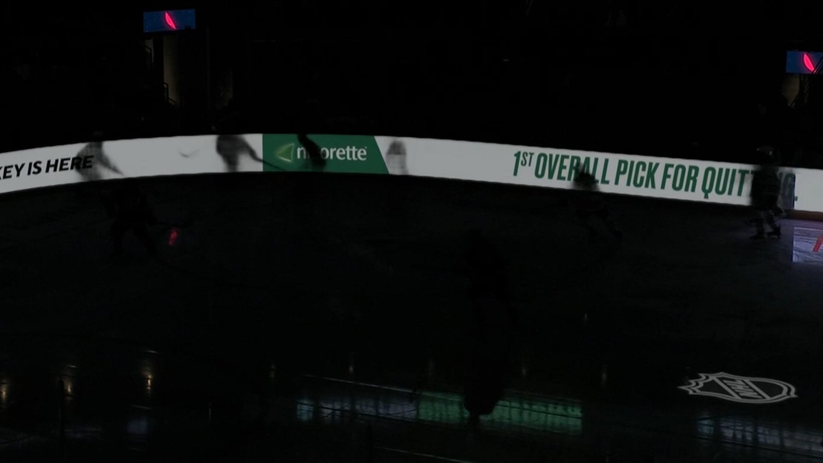 Arena goes dark as Oilers and Kraken clash on Saturday.