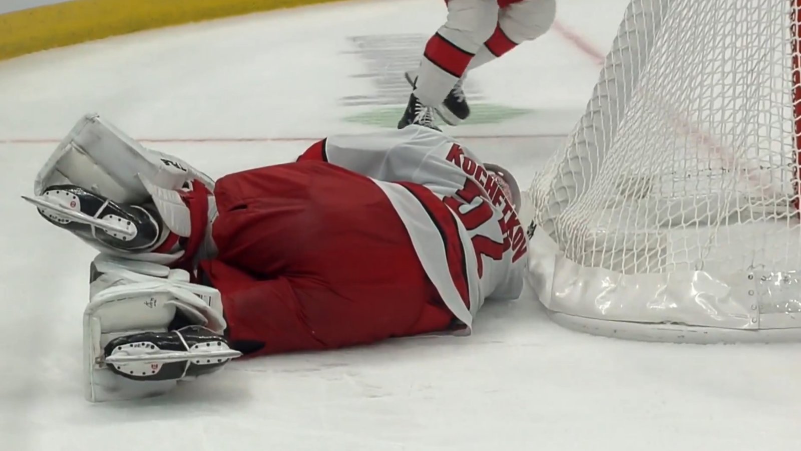 Fan angle shows Pyotr Kochetkov was knocked out cold by his own teammate.