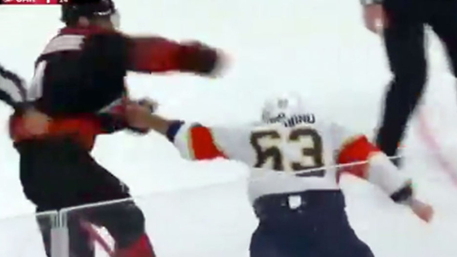 Marchand and Gostisbehere drop the gloves, Marchand gets tossed from Game 1 