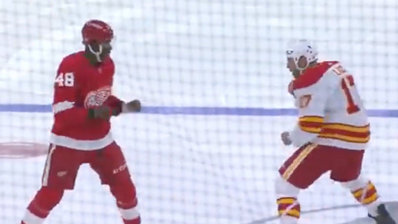 Red Wings F Givani Smith drops the gloves! (VIDEO)