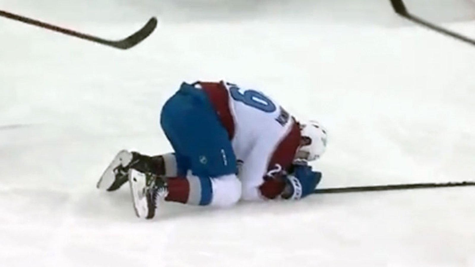 Jacob Trouba lays another big hit, absolutely bundles Nathan MacKinnon