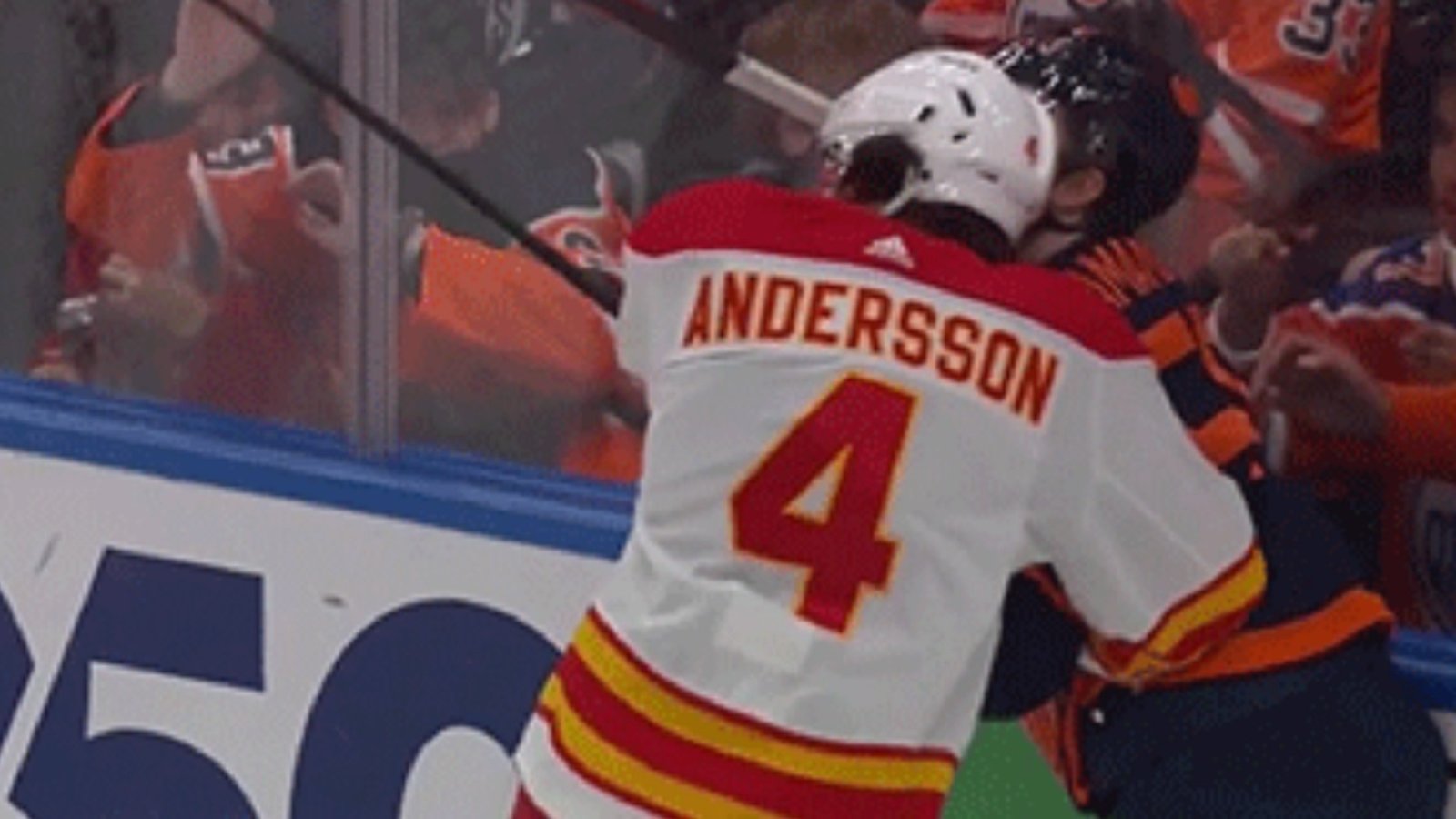 Rasmus Andersson headbutts Kailer Yamamoto in the face.