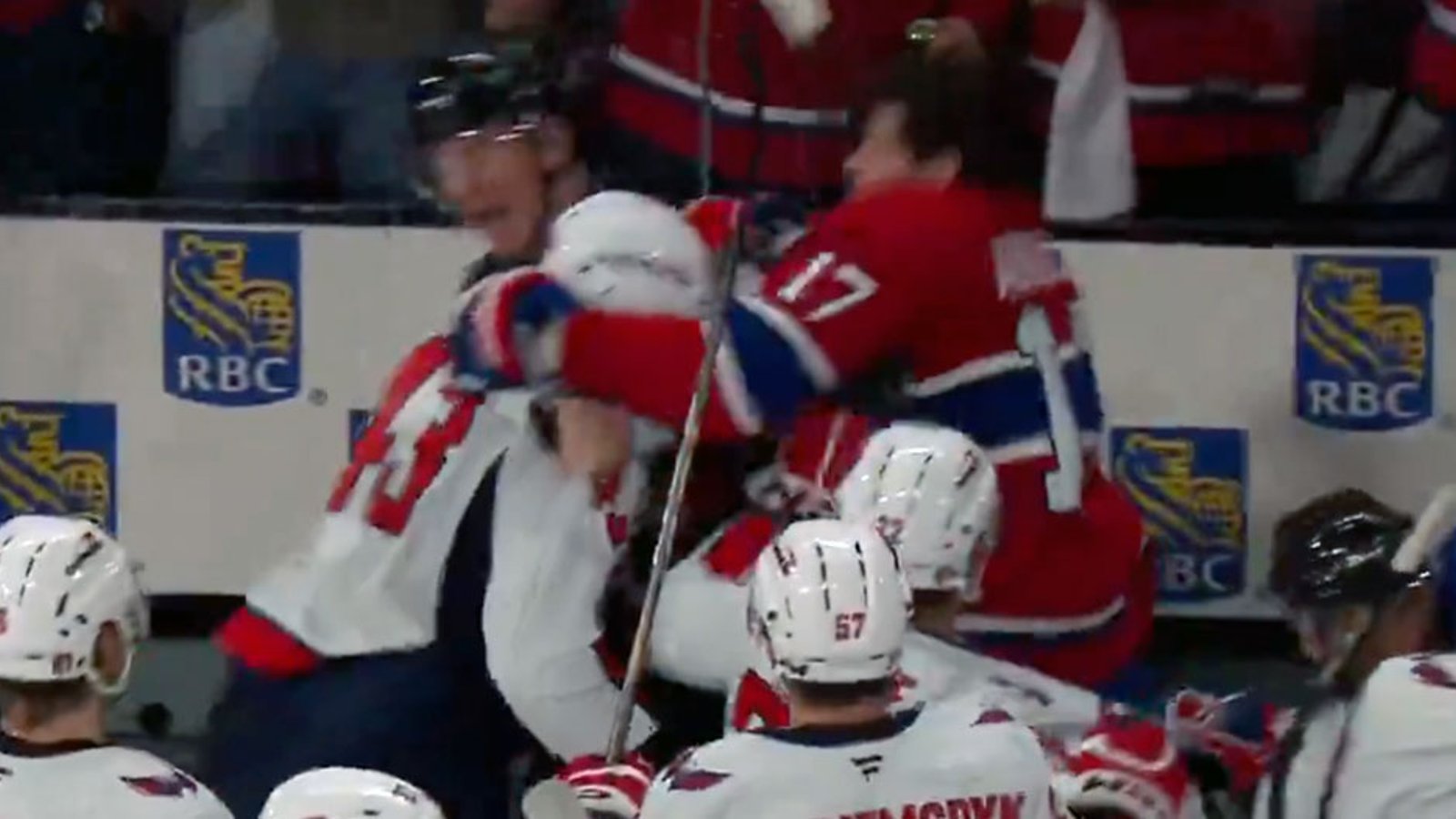 Bench clearing brawl breaks out in Montreal, Anderson and Wilson fight on the Habs' bench! 