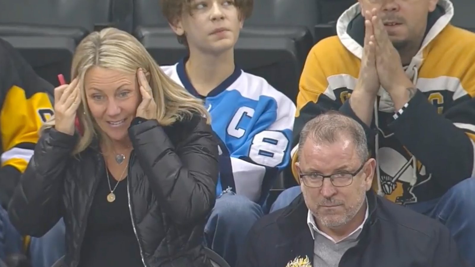 Casey Fitzgerald fights in front of nervous mom in NHL debut