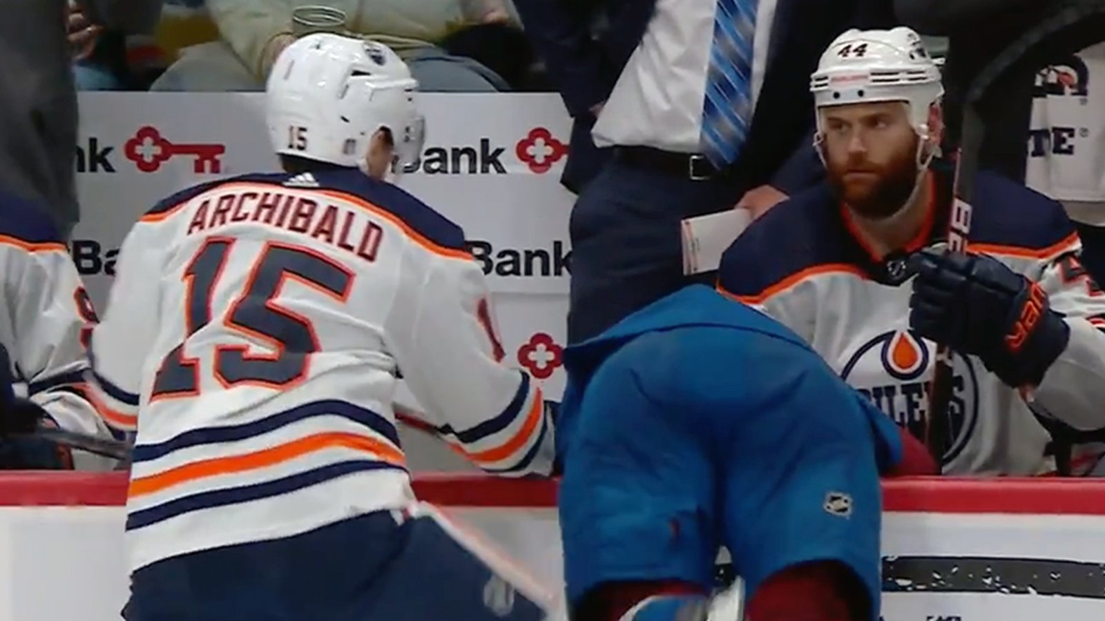 Kassian takes a bad penalty from the Oilers' bench