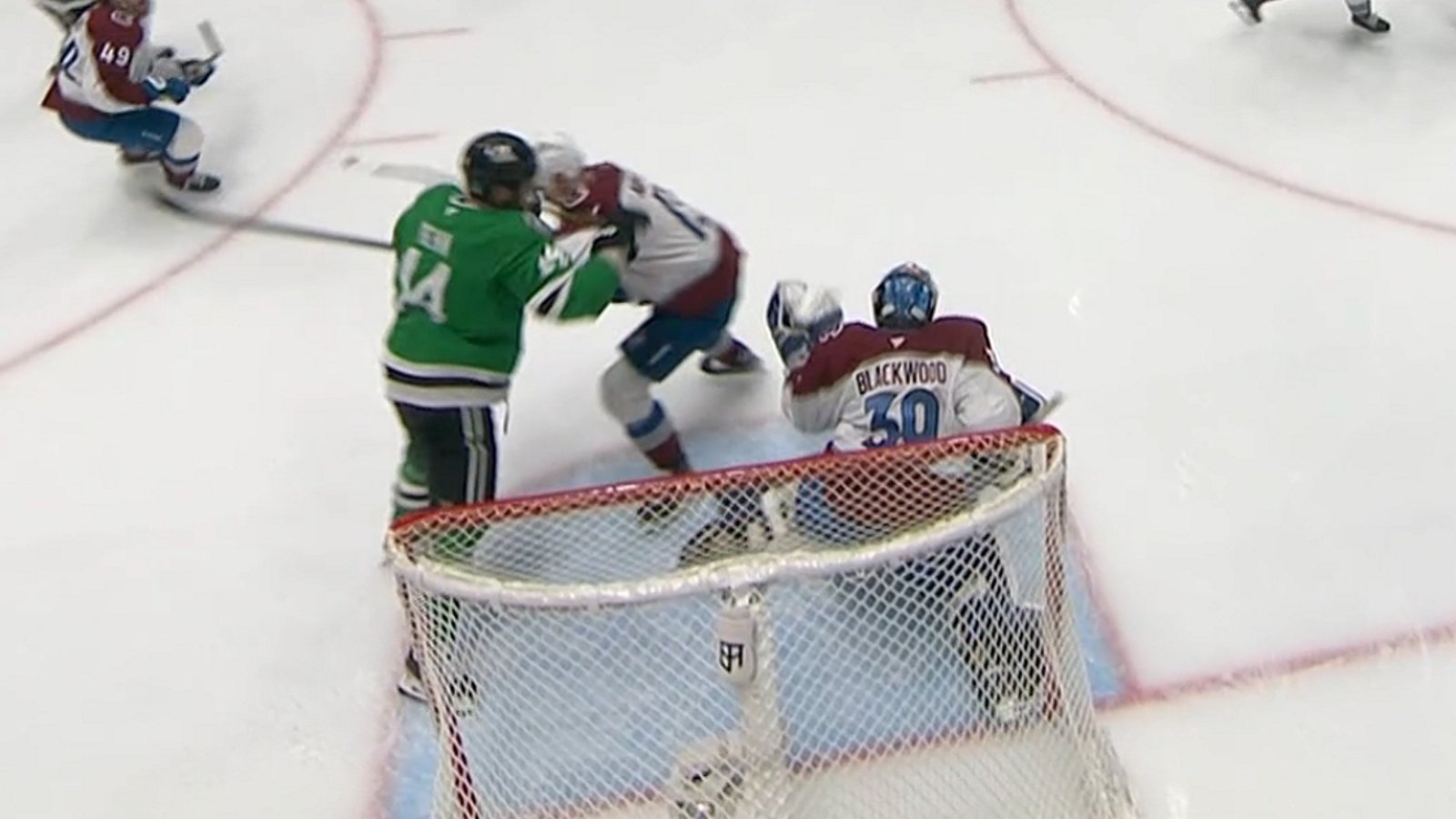 Benn cross-checks Nichushkin in the face in Game 7.