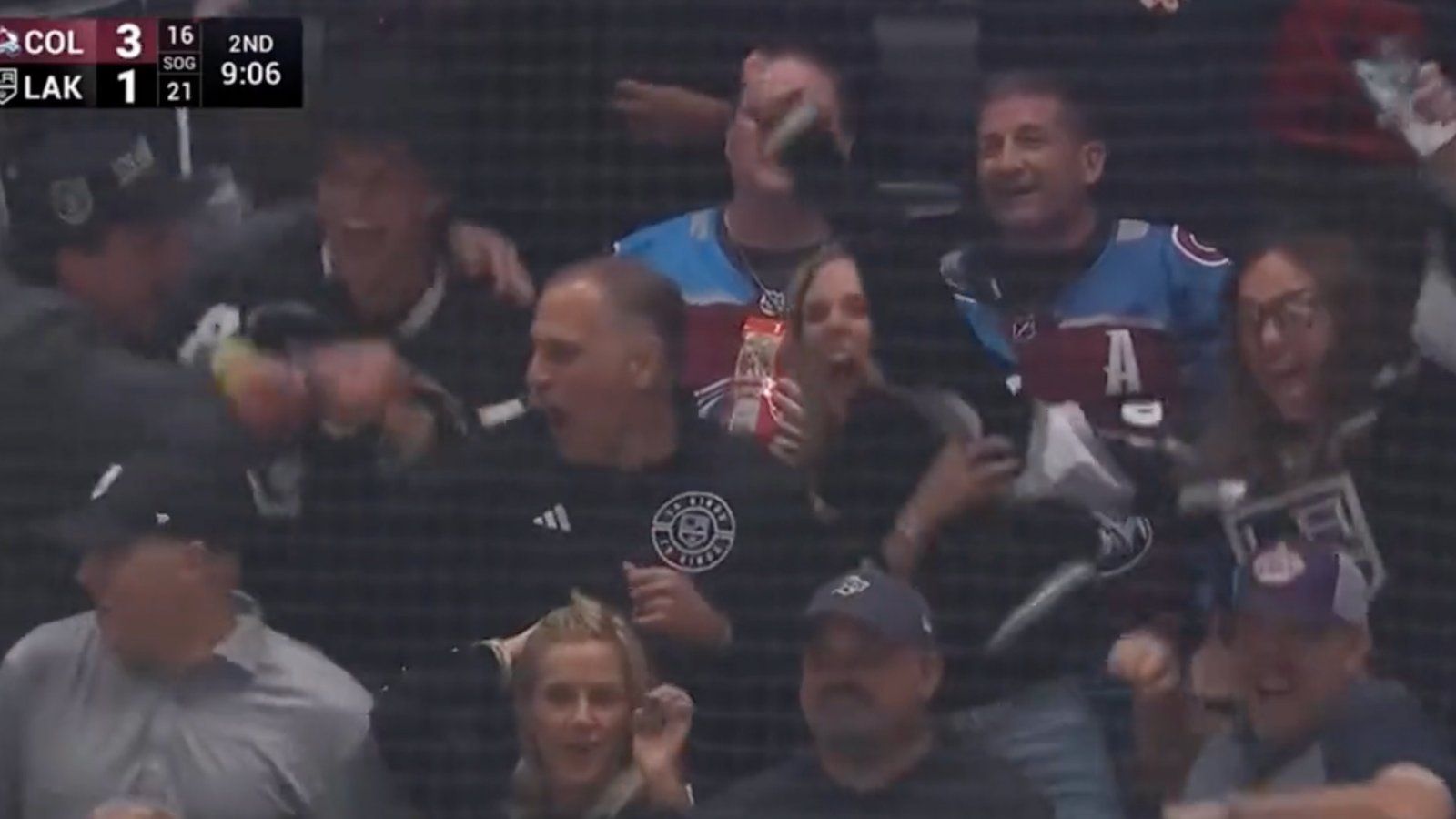 Kings’ Laferriere’s family goes insane during his first NHL fight!