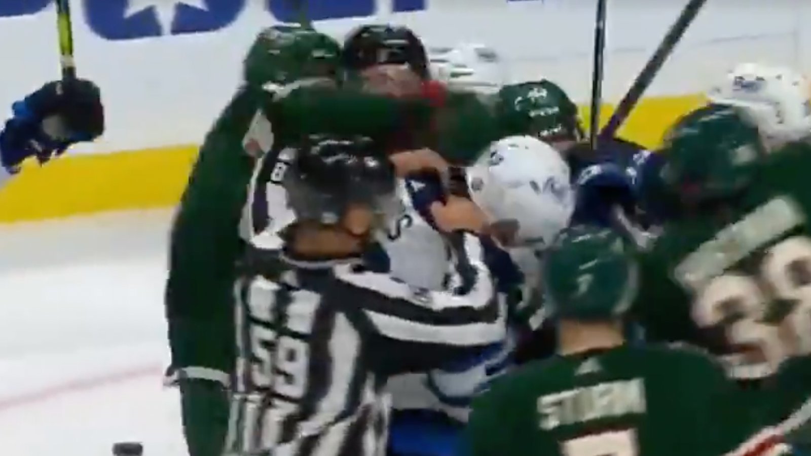 Marcus Foligno punches Pierre-Luc Dubois in the back of the head!